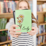 Personalised Coloured Birth Flower Portable Kindle Case with Name for Multiple Models Daily Use Birthday Gift for Book Lovers Bookworms