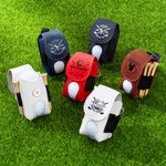 Personalized Multicolour Golf Club Design Golf Ball & Tee Holder Leather Pouch with Name Belt Clip Portable Sport Accessories Gift for Golf Players