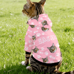 Personalisierte Fischgräte Pfote drucken weiche warme Welpe Hund Hoodie mit Haustier Gesicht Foto und Name Weihnachten Geburtstag Geschenk für Tierbesitzer