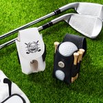 Personalized Multicolour Golf Club Design Golf Ball & Tee Holder Leather Pouch with Name Belt Clip Portable Sport Accessories Gift for Golf Players