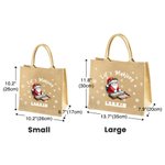 Personalised Merry Mahjong Santa Claus Large Jute Tote Bag with Name Daily Use Christmas Party Gift for Family Friends Mahjong Enthusiasts