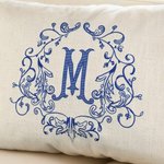 Henkilökohtainen Ranskan Country Style Victorian Crest Monogram Throw Pillow Cover Home Decor Häät vuosipäivä lahja Newlyweds Family