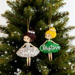 Personalisierte Multicolor Ballett Mädchen hölzerne Acryl Ornament mit Namen und freiem Goldfaden Jahrestag Geburtstag Geschenk für Ballett-Liebhaber