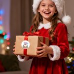 Personalized Reindeer Santa Claus Gingerbread Man Waterproof Stickers with Name Gift Decor Christmas Party Favor for Kids Family Friends