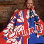 Personalized Pom-Pom Loudspeaker Design Cheer Soft Throw Blanket with Name and Team Name Home Decor Senior Night Anniversary Gift for Cheerleaders