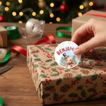 Personalized Reindeer Santa Claus Gingerbread Man Waterproof Stickers with Name Gift Decor Christmas Party Favor for Kids Family Friends