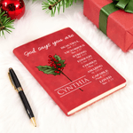 Personalized God Says Birth Flower Bible Verse A5 Notebook with Name Christmas Birthday Gift for Women Christians