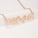 Personalised British Sign Language Necklace with Fingerspelling Name Charm Heartwarming Gift for Deaf BSL Interpreter Teacher