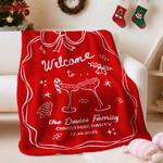 Personalized Hand-Drawn Style Soft Throw Blanket with Name and Date Housewarming Party Christmas Gift for Family Friends