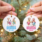 Personalized Besties Cartoon Girls Ceramic Ornament with Name and Text Tree Decor Christmas Gift for Girls Friends