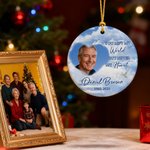 Personalized Photo Multicolour Sky Design Ceramic Ornament with Name and Year Tree Decor Memorial Sympathy Gift for Family