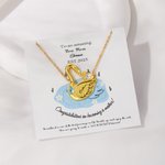 Collier Forme de Cygne Personnalisé avec Pierres de Naissance et Texte ou Nom Carte Cadeau de Fête des Mères pour les Femmes