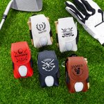 Personalized Multicolour Golf Club Design Golf Ball & Tee Holder Leather Pouch with Name Belt Clip Portable Sport Accessories Gift for Golf Players