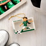 Personalisierte Cartoon-Fußball-Charakter handgefertigte 3D Ornament mit Namen Text und Nummer Weihnachten Spiel Tag Team Geschenk für Fußballspieler Liebhaber