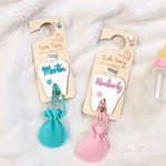 Personalized Wooden Engraving Tooth Fairy Star Name Door Hanger with Money Slot and Velvet Pouch Encourage Birthday Gift for Kids