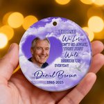 Personalized Photo Multicolour Sky Design Ceramic Ornament with Name and Year Tree Decor Memorial Sympathy Gift for Family