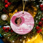 Personalized Photo Multicolour Sky Design Ceramic Ornament with Name and Year Tree Decor Memorial Sympathy Gift for Family