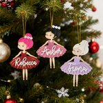 Personalisierte Multicolor Ballett Mädchen hölzerne Acryl Ornament mit Namen und freiem Goldfaden Jahrestag Geburtstag Geschenk für Ballett-Liebhaber