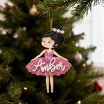 Personalisierte Multicolor Ballett Mädchen hölzerne Acryl Ornament mit Namen und freiem Goldfaden Jahrestag Geburtstag Geschenk für Ballett-Liebhaber