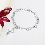 Personalized Minimalist Graduation Cap Pendant Bracelet with Engraved Name Graduation Gift for Graduates Class of 2025