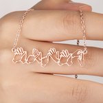 Personalised British Sign Language Necklace with Fingerspelling Name Charm Heartwarming Gift for Deaf BSL Interpreter Teacher