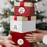 Personalized Reindeer Santa Claus Gingerbread Man Waterproof Stickers with Name Gift Decor Christmas Party Favor for Kids Family Friends