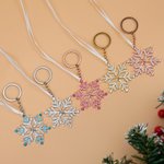 Personalised Snowflake Photo Projection Keychain Ornament with Lanyard Christmas Anniversary Birthday Gift for Family Friend