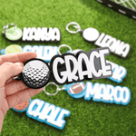 Personalised Acrylic Baseball Softball Soccer Sports Keychain Bag Tag with Name Game Day Birthday Gift for Sports Lovers