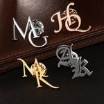 Henkilökohtaiset nimikirjaimet Lapel Pin rintaneula puku lisävaruste Häät vuosipäivä lahja sulhanen Best Manille