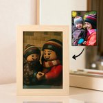 Personalizado Pixel Block-Style Retrato Arte Marco de fotos Decoración del hogar Cumpleaños Aniversario Regalo para la familia