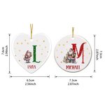 Personalised Santa Claus Ceramic Christmas Ornament with Name and Initial Home Decor Christmas Festival Party Favors for Family Friends