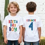 Personalized Birthday Boy Baby Bodysuit Kid T-shirt Sweatshirt Hoodie with Name and Age Birthday Milestone Celebration Gift for Kids