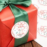 Personalized Hand-Painted Style Christmas Theme Stickers Labels with Family Name and Date Gift Decor Christmas Party Favors for Family