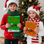 Personalised Santa Claus Christmas Tree Spiral A5 Notebook with Name and 120 Lined Pages Christmas Gift for Family Kids