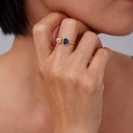 Personalized Double Hearts Birthstone Ring Dainty Jewellery Birthday Anniversary Gift for Women