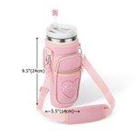 Personalised Pink Doll Style Water Bottle Carrier Bag for 40oz Stanley Tumbler with Straw Topper Pouch and Adjustable Strap Birthday Gift for Her