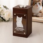 Urne commémorative en bois avec photo personnalisée avec nom Condoléances Sympathie Cadeau pour la perte d'un être cher Propriétaire d'un animal de compagnie