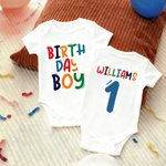 Personalized Birthday Boy Baby Bodysuit Kid T-shirt Sweatshirt Hoodie with Name and Age Birthday Milestone Celebration Gift for Kids