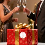 Personalized Hand-Painted Style Christmas Theme Stickers Labels with Family Name and Date Gift Decor Christmas Party Favors for Family