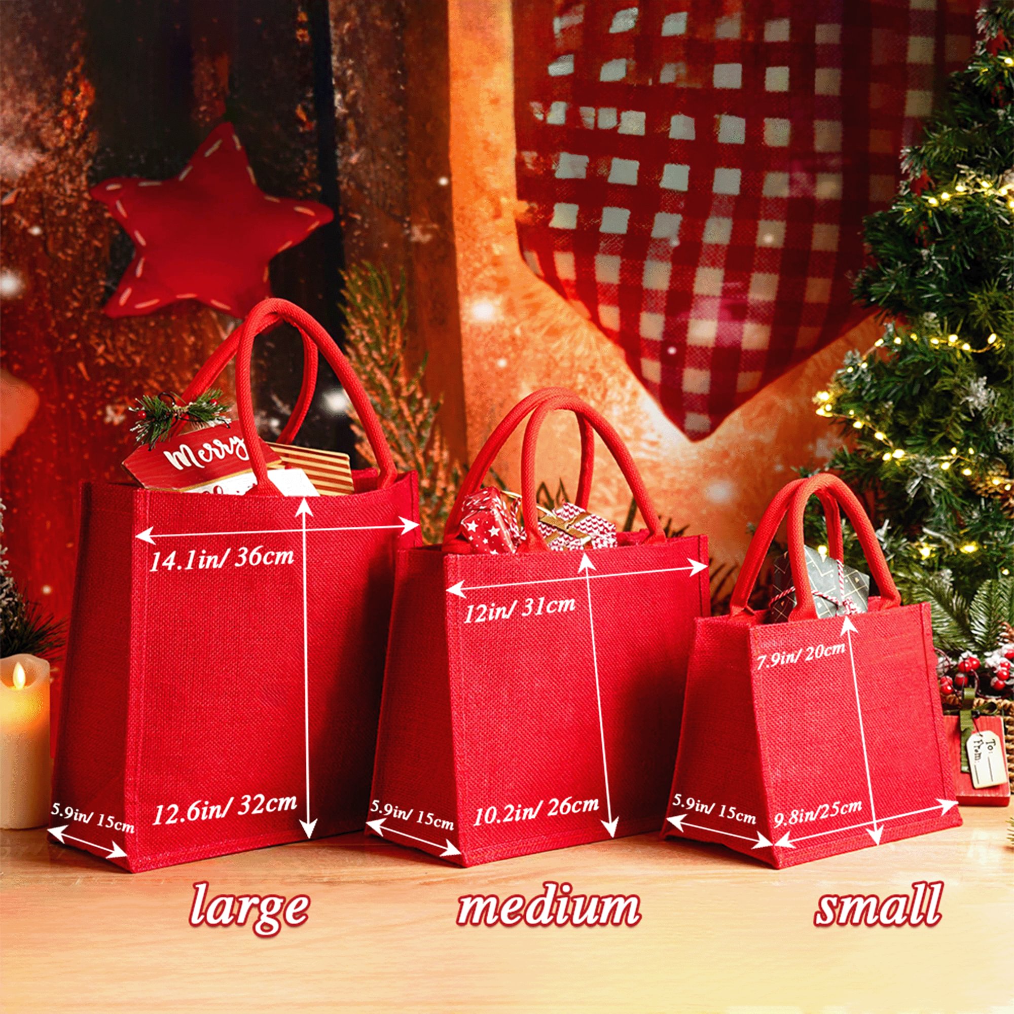 Totes Rentier Personalisierte glänzende Strass Schneemann Rentier rot Jute Tote ...