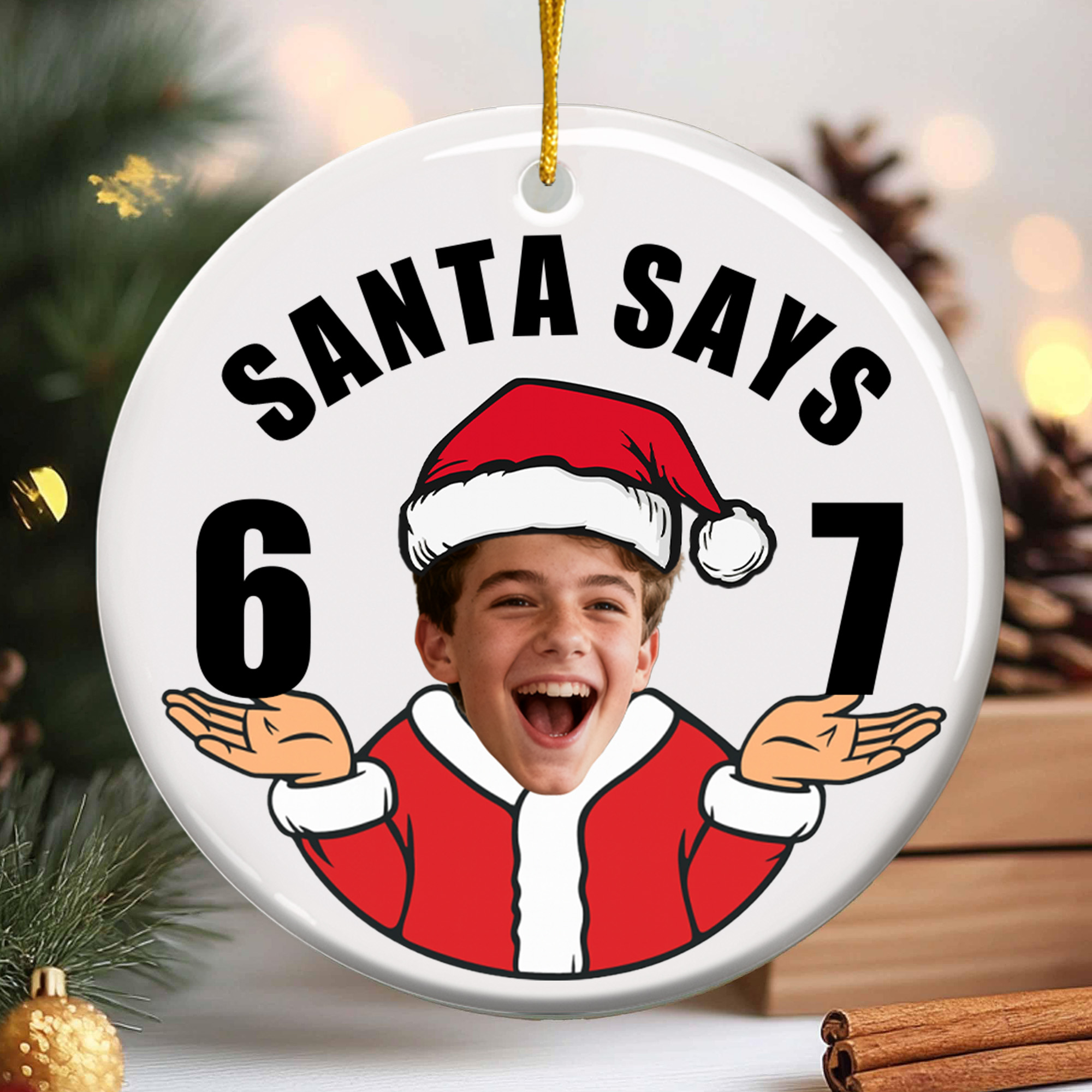 Ornement de Noël personnalisé avec photo du visage Cadeau de Noël pour les adolescents et les enfants