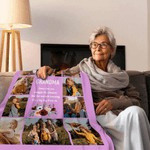 Personalized Family Photos Flower Heart Soft Throw Blanket with Nickname Home Decor Christmas Birthday Gift for Mom