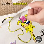 Personalized Cute Tail-Bouncing Marsupilami Jute Tote Bag with Name Birthday Christmas Gift for Friends | Callie × Marsupilami®