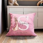 Funda de cojín personalizada con conejo Peter Rabbit y nombre decoración para habitación infantil regalo de babyshower para niños