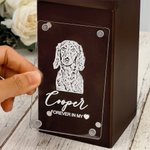 Urne commémorative en bois avec photo personnalisée avec nom Condoléances Sympathie Cadeau pour la perte d'un être cher Propriétaire d'un animal de compagnie