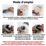 Bouillotte 1 Litre Personnalisée avec Nom et Animal Mignon Cadeau Noël pour Enfant Ami