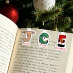 Personalisierte bunte Lichter Weihnachtsmann Elch Elf Magnetische Lesezeichen Clip mit Namen Geburtstag Weihnachten Geschenk für Buchliebhaber Bücherwürmer