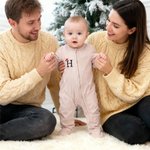 Personalisierte Multicolor bestickt Santa Hut Initial 100% Baumwolle Baby Strampler 1. Weihnachten Geschenk für Neugeborene Babys