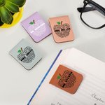 Personalized Multicolour Apple Scroll Magnetic Leather Bookmark Clip with Name Teacher's Day Back to School Appreciation Gift for Teachers