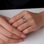 Personalized Double Hearts Birthstone Ring Dainty Jewellery Birthday Anniversary Gift for Women